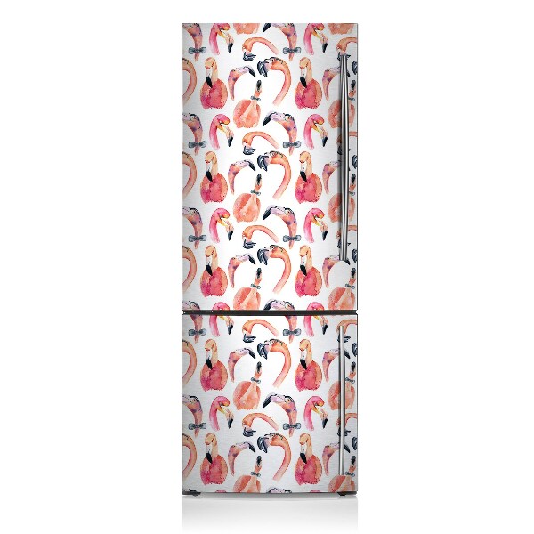 Magnetic refrigerator cover Crazy flamingos