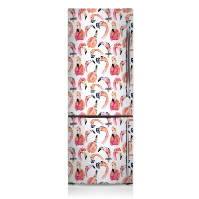 Magnetic refrigerator cover Crazy flamingos