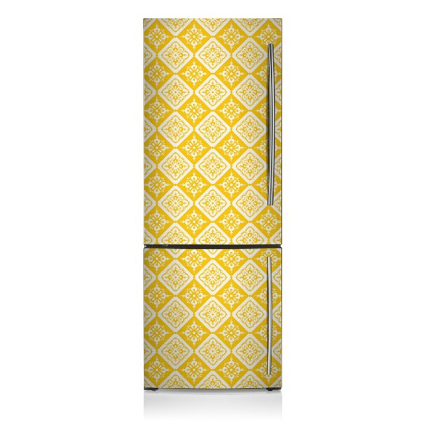 Decoration refrigerator cover Yellow white pattern