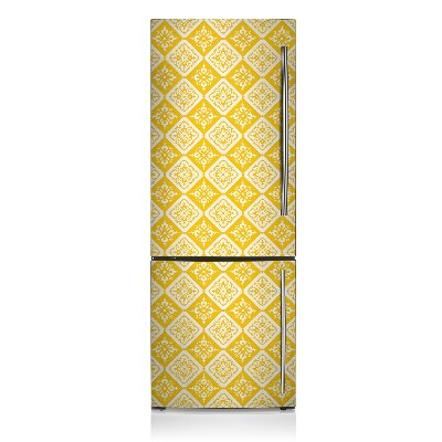 Decoration refrigerator cover Yellow white pattern