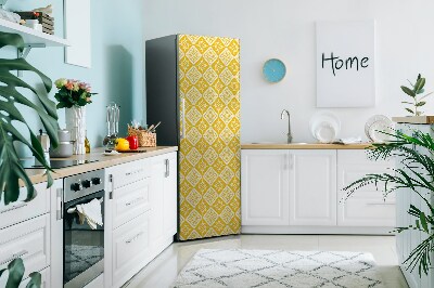 Decoration refrigerator cover Yellow white pattern