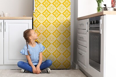 Decoration refrigerator cover Yellow white pattern