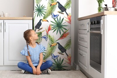 Decoration refrigerator cover Toucans on branches