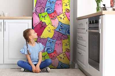 Magnetic refrigerator cover Happy cats