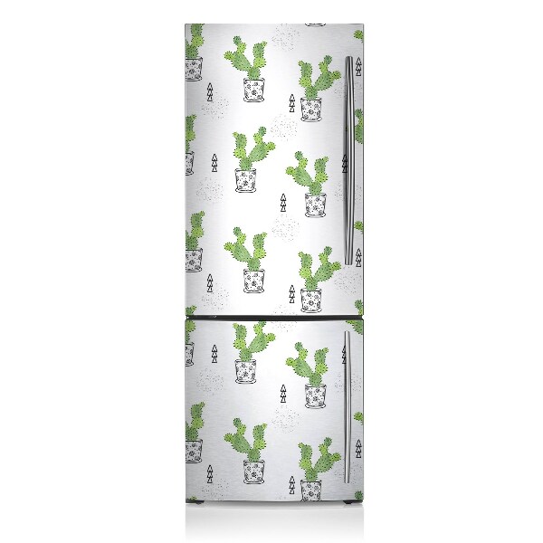 Magnetic refrigerator cover Green cacti