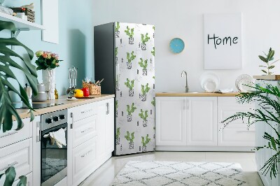 Magnetic refrigerator cover Green cacti