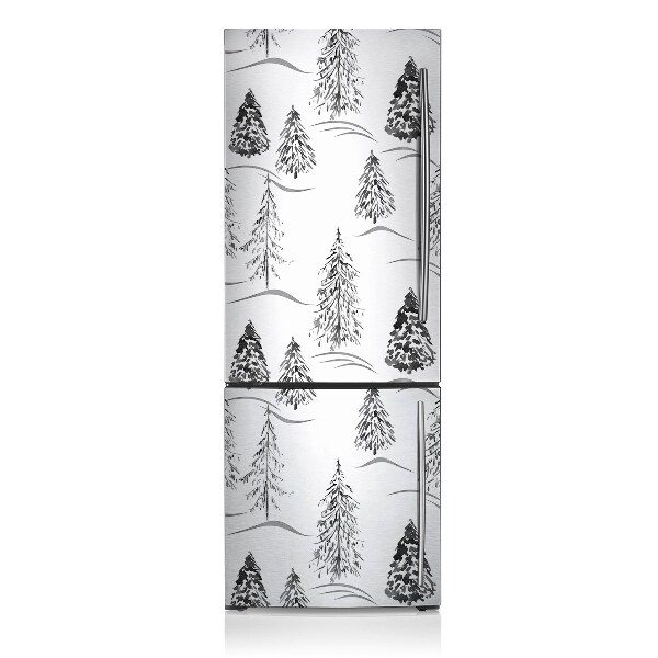 Magnetic refrigerator cover Winter christmas tree