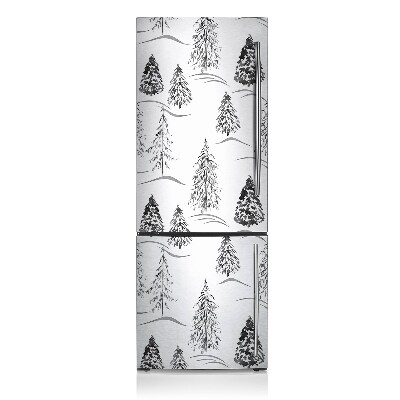 Magnetic refrigerator cover Winter christmas tree