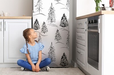 Magnetic refrigerator cover Winter christmas tree