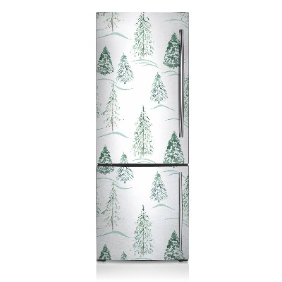 Magnetic refrigerator cover Winter christmas tree