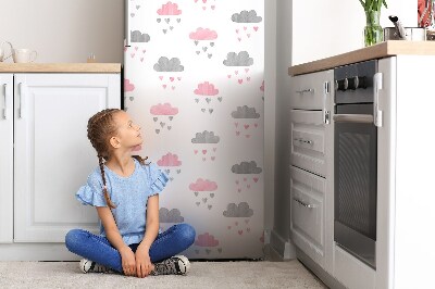 Magnetic refrigerator cover Minimalist clouds