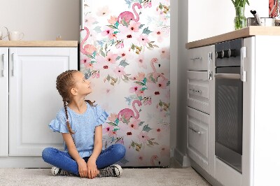 Decoration refrigerator cover Flamingo flowers