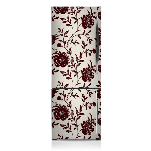 Decoration refrigerator cover Burgundy floral