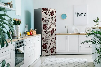 Decoration refrigerator cover Burgundy floral