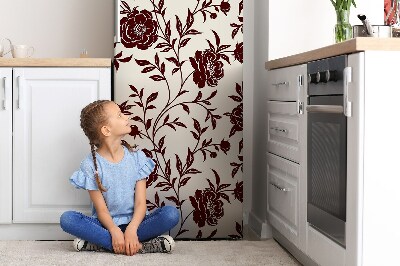 Decoration refrigerator cover Burgundy floral