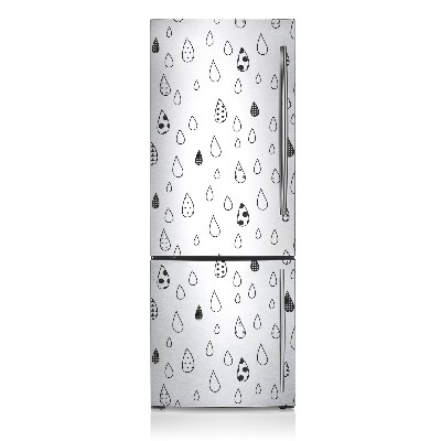 Magnetic refrigerator cover Abstract drops