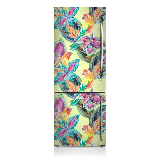 Decoration refrigerator cover Colorful parrots