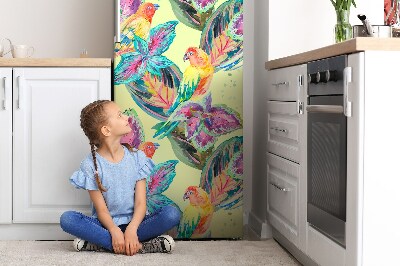 Decoration refrigerator cover Colorful parrots