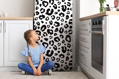 Magnetic refrigerator cover Black and white cow patches