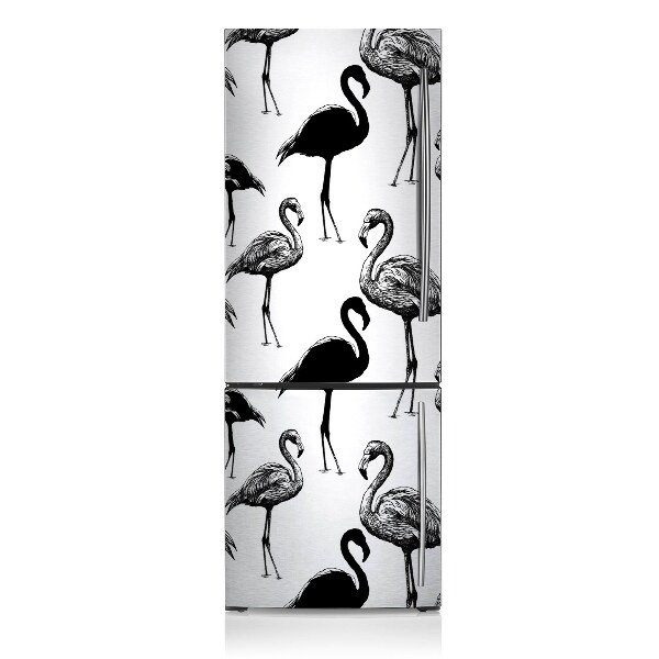 Magnetic refrigerator cover Retro flamingos