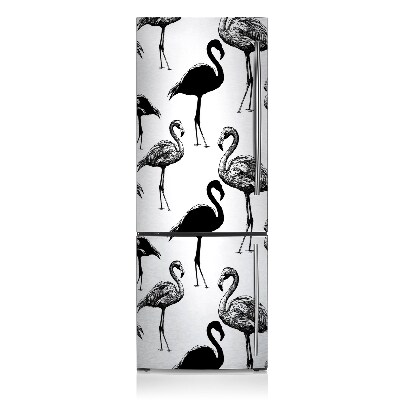 Magnetic refrigerator cover Retro flamingos