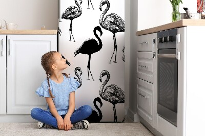 Magnetic refrigerator cover Retro flamingos