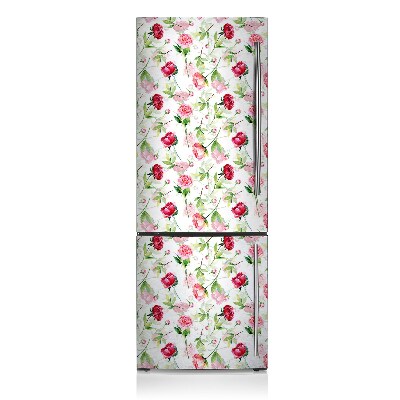 Magnetic refrigerator cover Red flowers