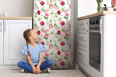 Magnetic refrigerator cover Red flowers