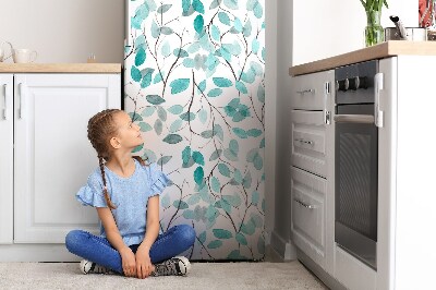 Decoration refrigerator cover Watercolor leaves