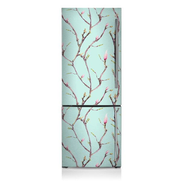 Magnetic refrigerator cover Branches and buds