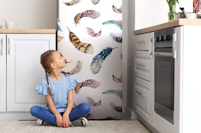 Decoration refrigerator cover Colorful feathers