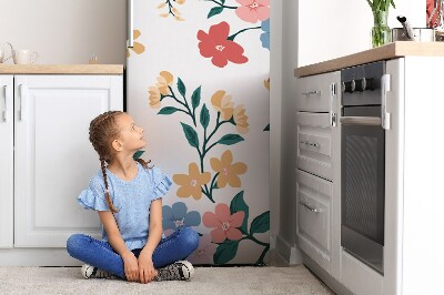 Magnetic refrigerator cover Colorful flowers