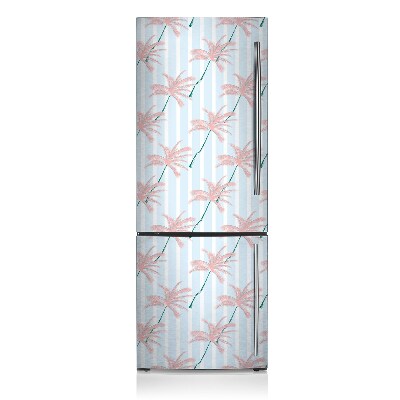 Magnetic refrigerator cover Bright palm leaves