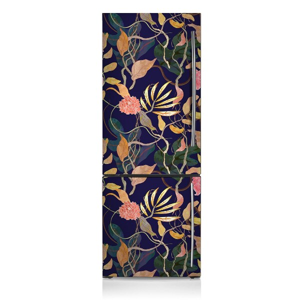 Decoration refrigerator cover Painted flowers and leaves