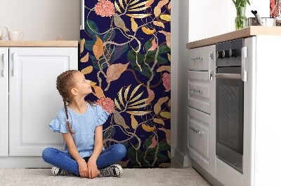 Decoration refrigerator cover Painted flowers and leaves