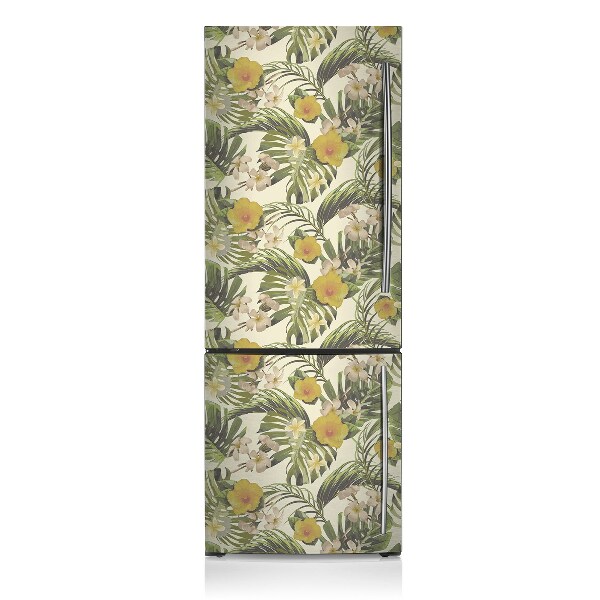 Magnetic refrigerator cover Tropical flowers