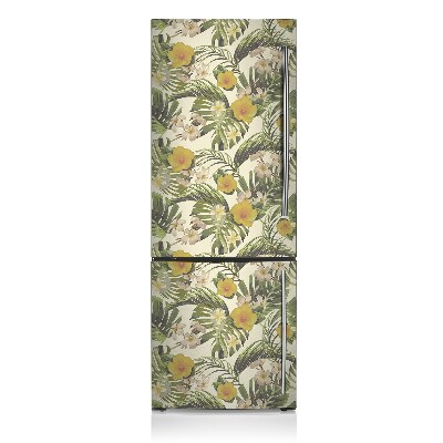 Magnetic refrigerator cover Tropical flowers