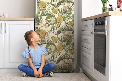 Magnetic refrigerator cover Tropical flowers