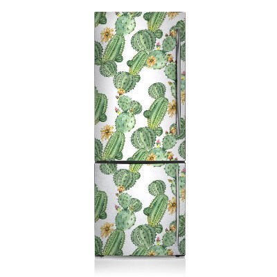 Magnetic refrigerator cover Cacti with flowers