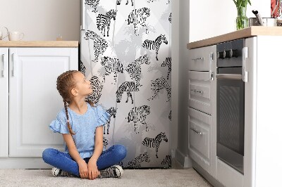 Magnetic refrigerator cover Tiger and zebras