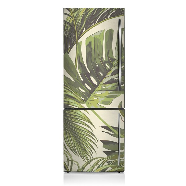 Magnetic refrigerator cover Tropical leaves