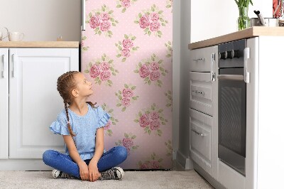 Magnetic refrigerator cover A bouquet of pink flowers