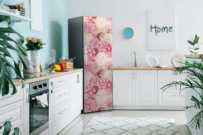 Magnetic refrigerator cover Roses and hydrangeas