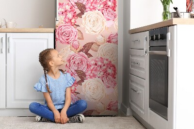 Magnetic refrigerator cover Roses and hydrangeas