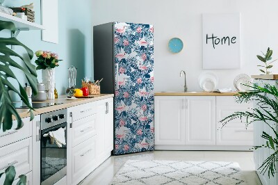 Decoration refrigerator cover Flamingos and stains