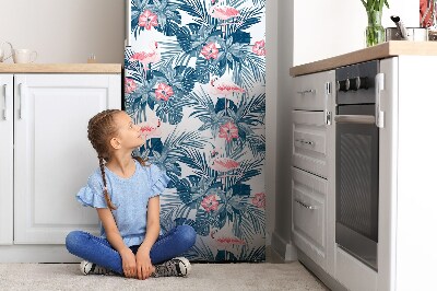 Decoration refrigerator cover Flamingos and stains