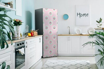 Magnetic refrigerator cover Roses and dots