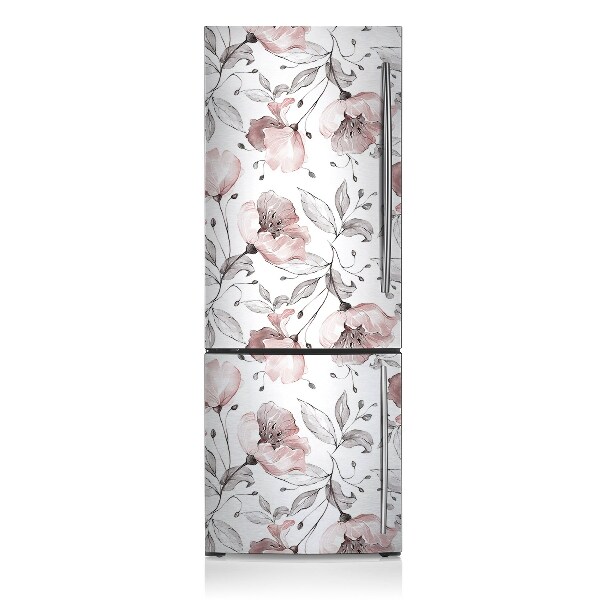 Magnetic refrigerator cover Pastel poppies