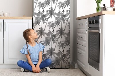 Magnetic refrigerator cover Gray palm