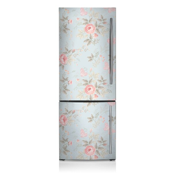 Magnetic refrigerator cover Roses and butterflies